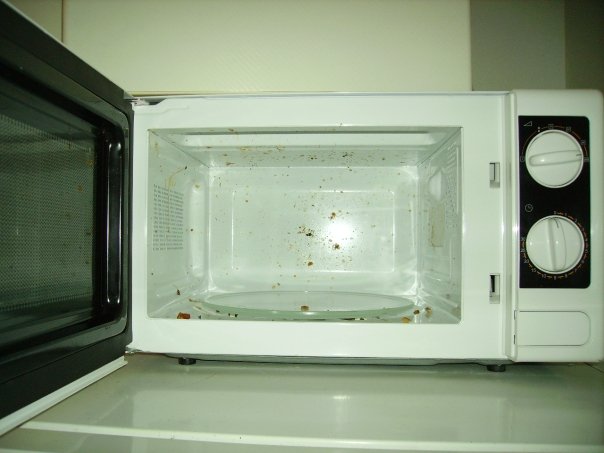 Microondas sucio por caracoles a reacción
